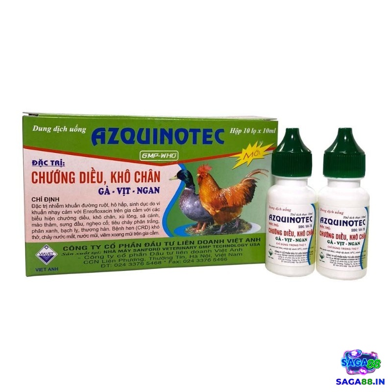 Dùng Azquinotec để chữa gà gáy không ra tiếng do xổ gà 