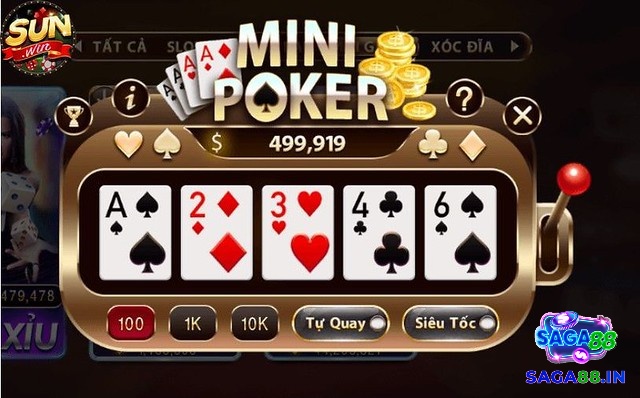 Mini poker là một phiên bản rút gọn cực hấp dẫn của trò chơi poker truyền thống