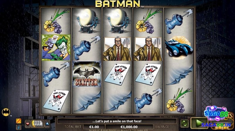 Slot Batman được thiết kế với 5 cuộn cơ bản