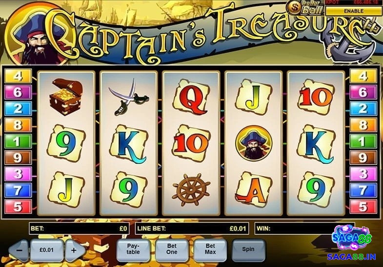 Captain's Treasure với nhiều tính năng trả thưởng thu hút