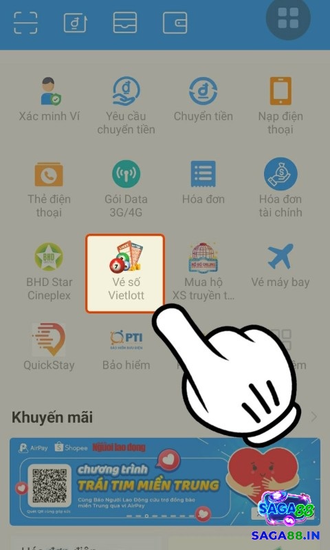 Vào ví AirPay và mua xổ số vietlott ngay thôi!