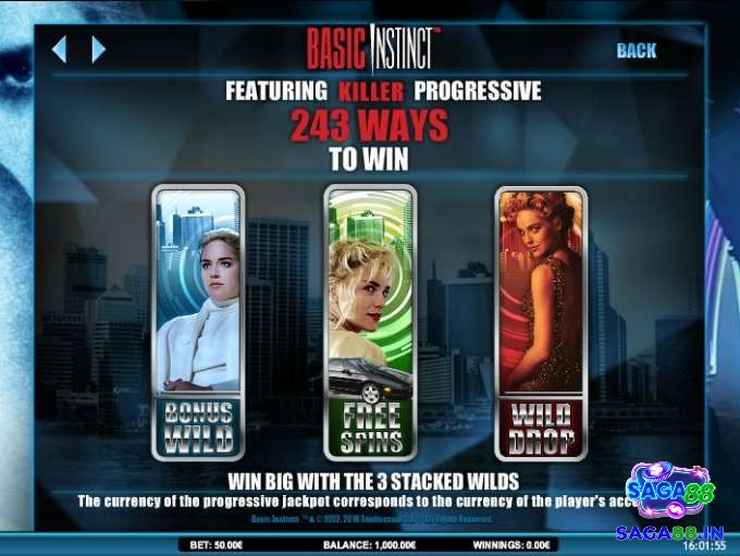 Các tính năng thú vị của Basic Instinct Slot